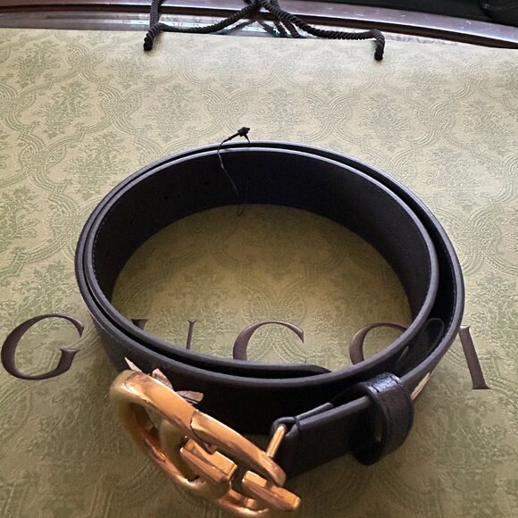 NWT Gucci x Adidas GG Marmont Leather Belt Black/White 85/34 Italy 406831 main image 10